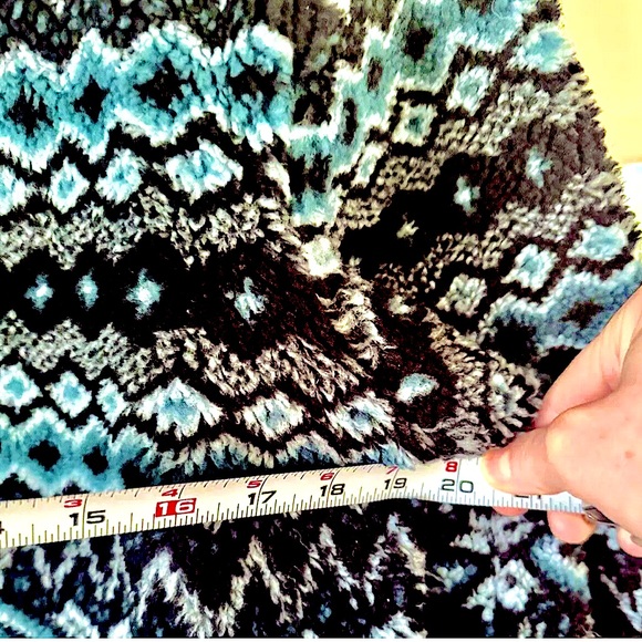 ❄️DENIM & Co❄️ NORDIC STRIPE PRINT TOGGLE DRAWSTRING WAIST FLEECE PARKA JACKET☃️ - Picture 12 of 13